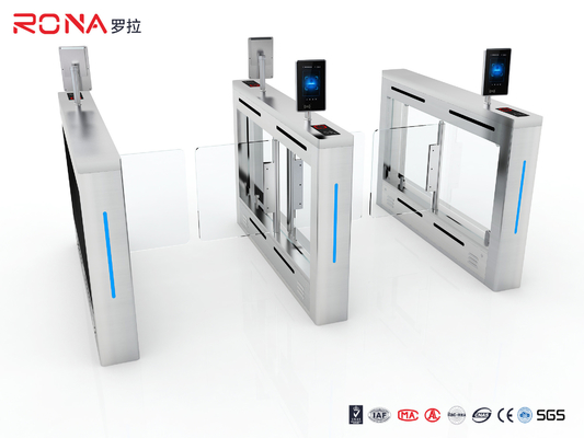قارئ بطاقة التعرف على الوجه Swing Gate Turnstile مع DC24 Brushless Motor 6 أزواج من الاستشعار